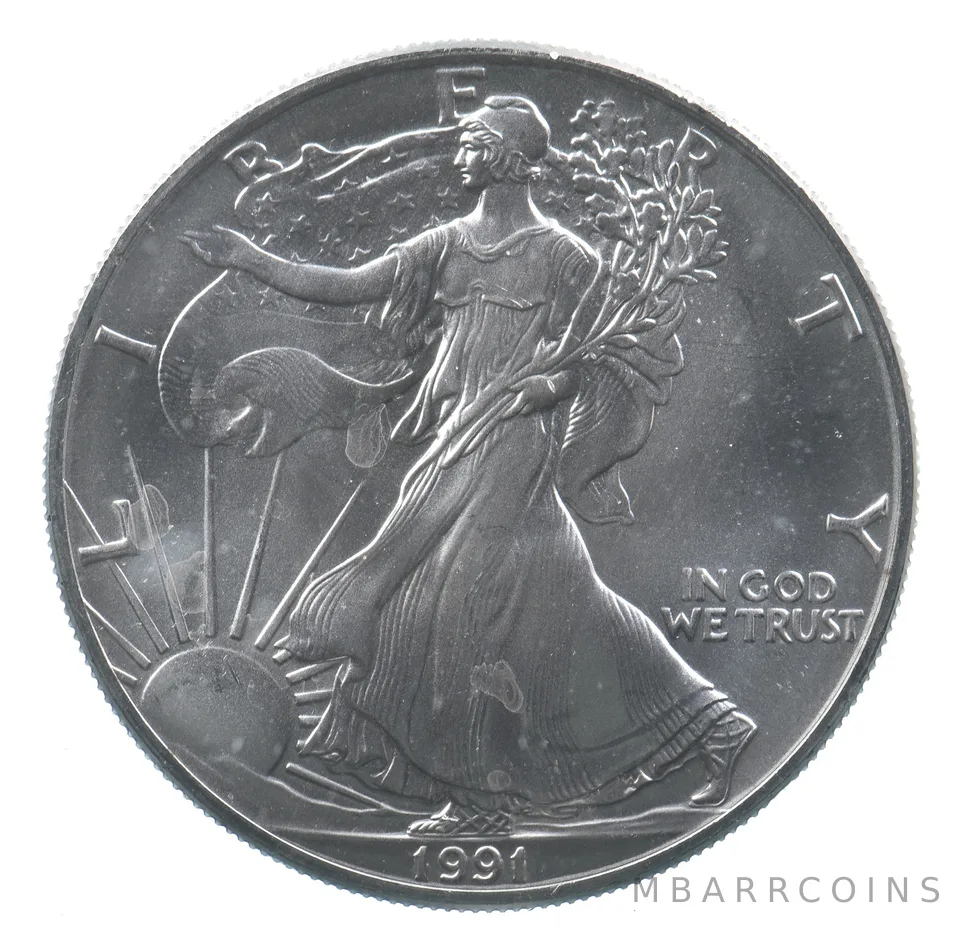 Better Date 1991 American Silver Eagle 1 Troy Oz .999 Fine Silver *658