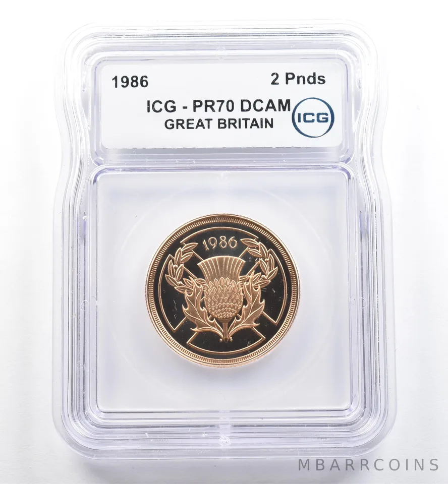 1986 Great Britain 2 Pounds Gold Commonwealth Games PR70 DCAM ICG *6501