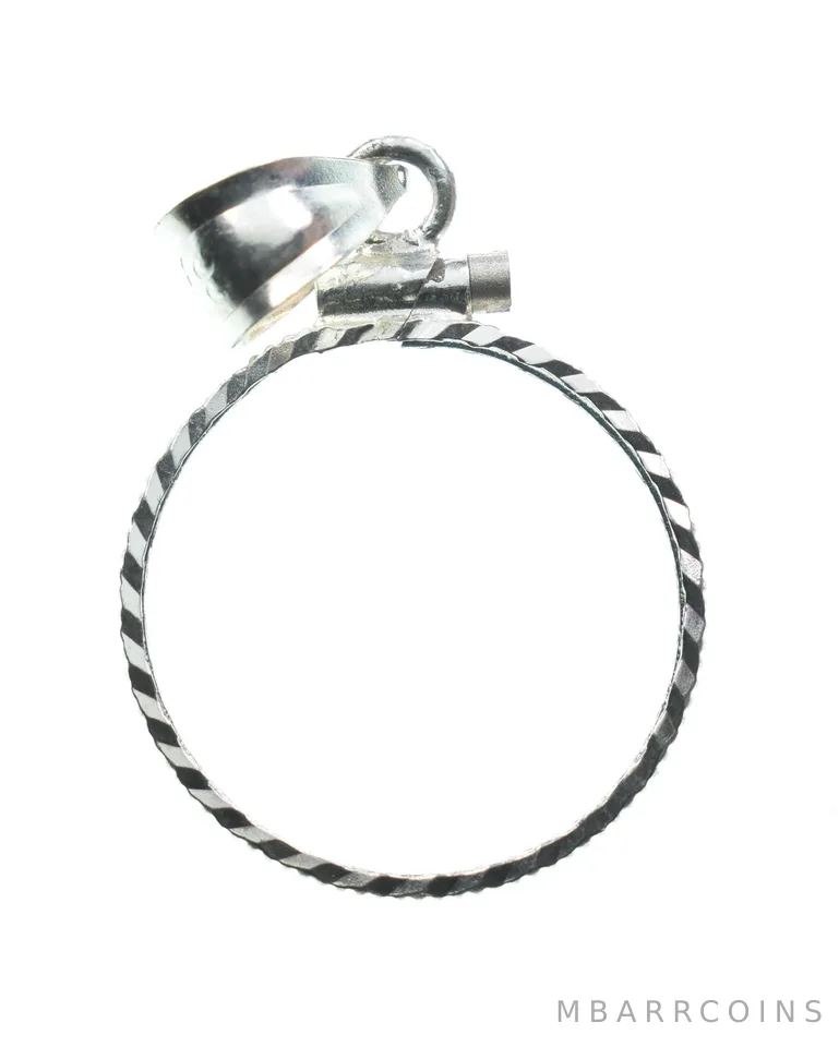 Sterling Silver 7.9 MM Coin Bezel Pendant Frame Edge *2365