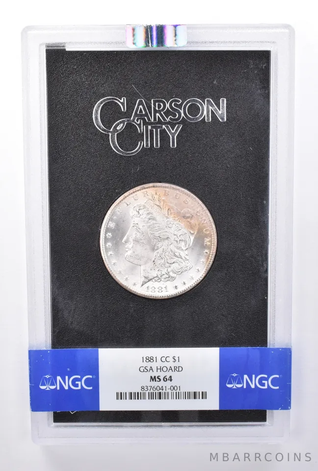1881-CC Morgan Silver Dollar GSA Goard MS64 NGC Peripheral Tone *9447