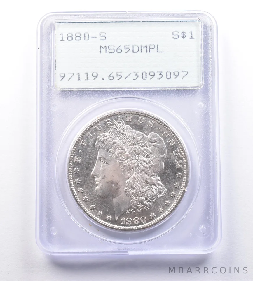 1880-S Morgan Silver Dollar MS65 DMPL PCGS Rattler *9183