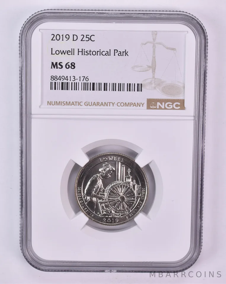 2019-D Washington Quarter Lowell Historical Park ATB MS68 NGC Brown Label