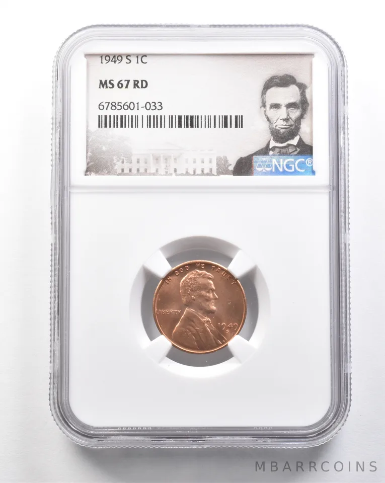 1949-S Lincoln Wheat Cent MS67 RD NGC a7470