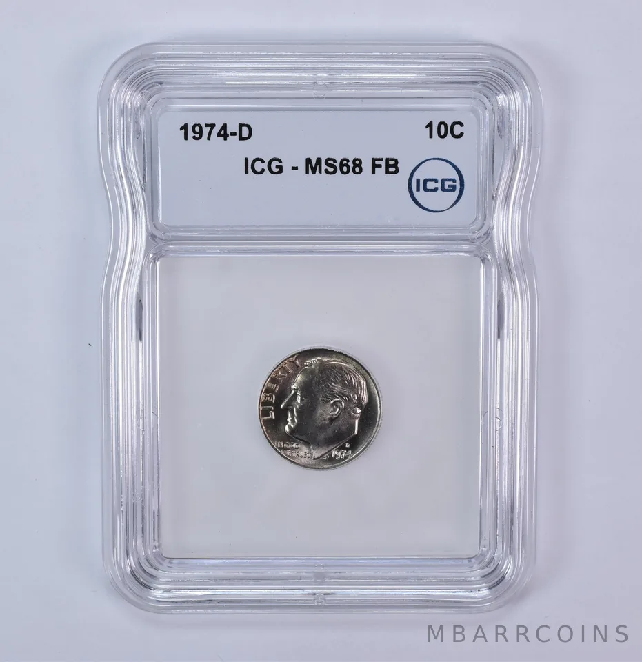 1974-D Roosevelt Dime MS68 FB ICG