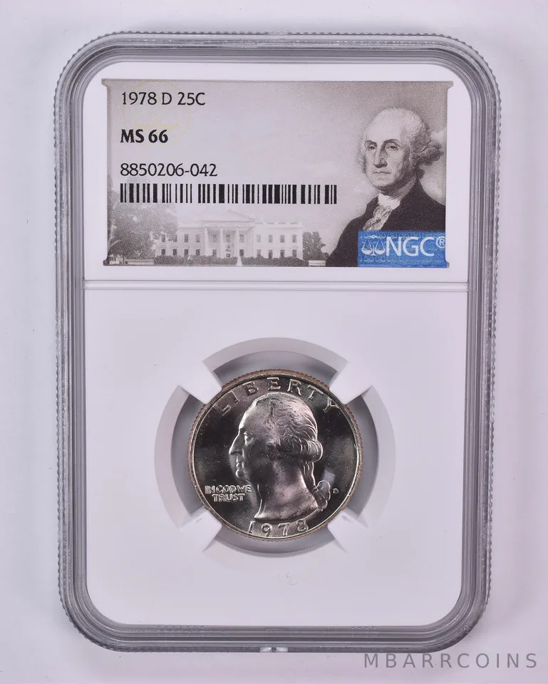1978-D Washington Quarter MS66 NGC Special Label