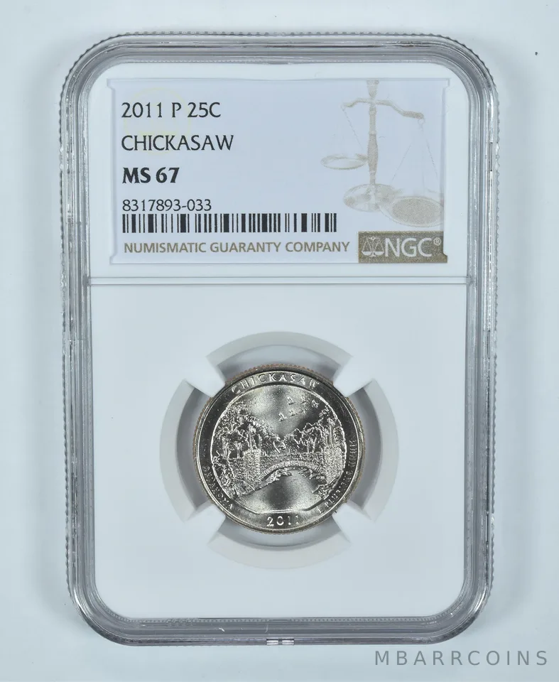 2011-P Washington Quarter Chickasaw America The Beautiful MS67 NGC
