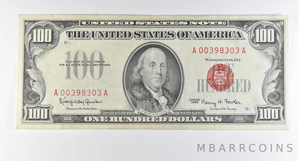 1966 $100 United States Note Red Seal *0306