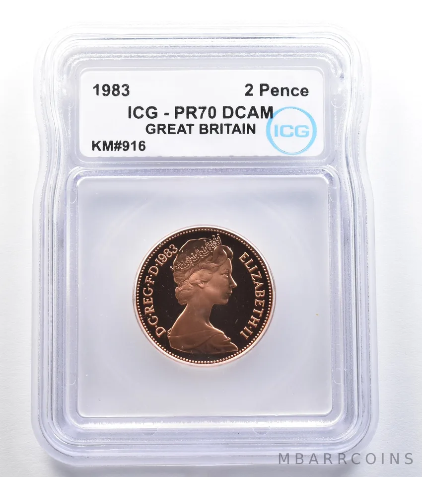 1983 Great Britain 2 Pence KM#916 PR70 DCAM ICG a7834