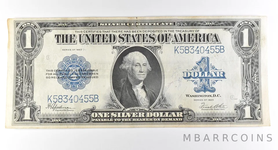 1923 $1 Silver Certificate Large Note Blue Seal *2989