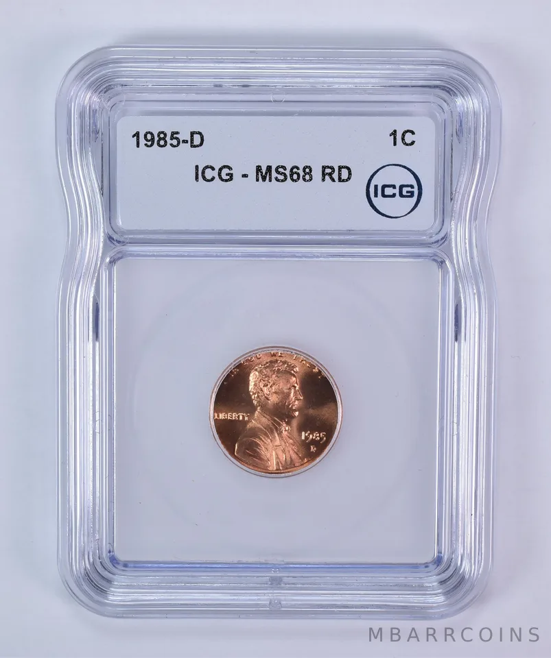 1985-D Lincoln Memorial Cent MS68 RD ICG
