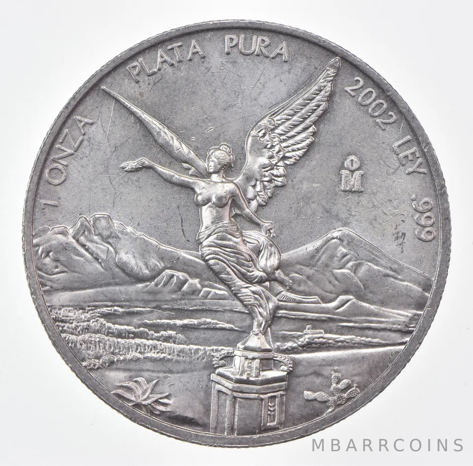 2002-Mo Mexico 1 Onza Silver Libertad *0576