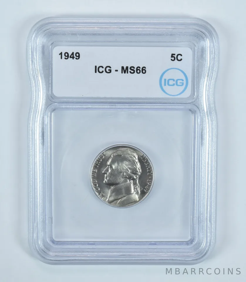 1949 Jefferson Nickel MS66 ICG