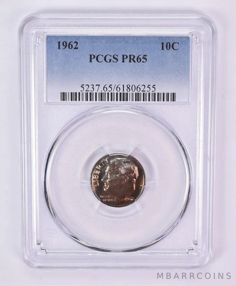 1962 Roosevelt Dime PR65 PCGS Beautiful Tone *1112