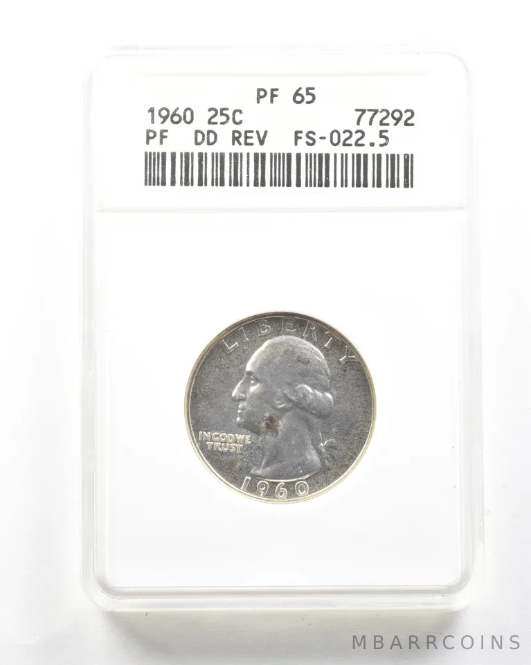 1960 Washington Quarter DDR FS-022.5 PF65 ANACS *2073