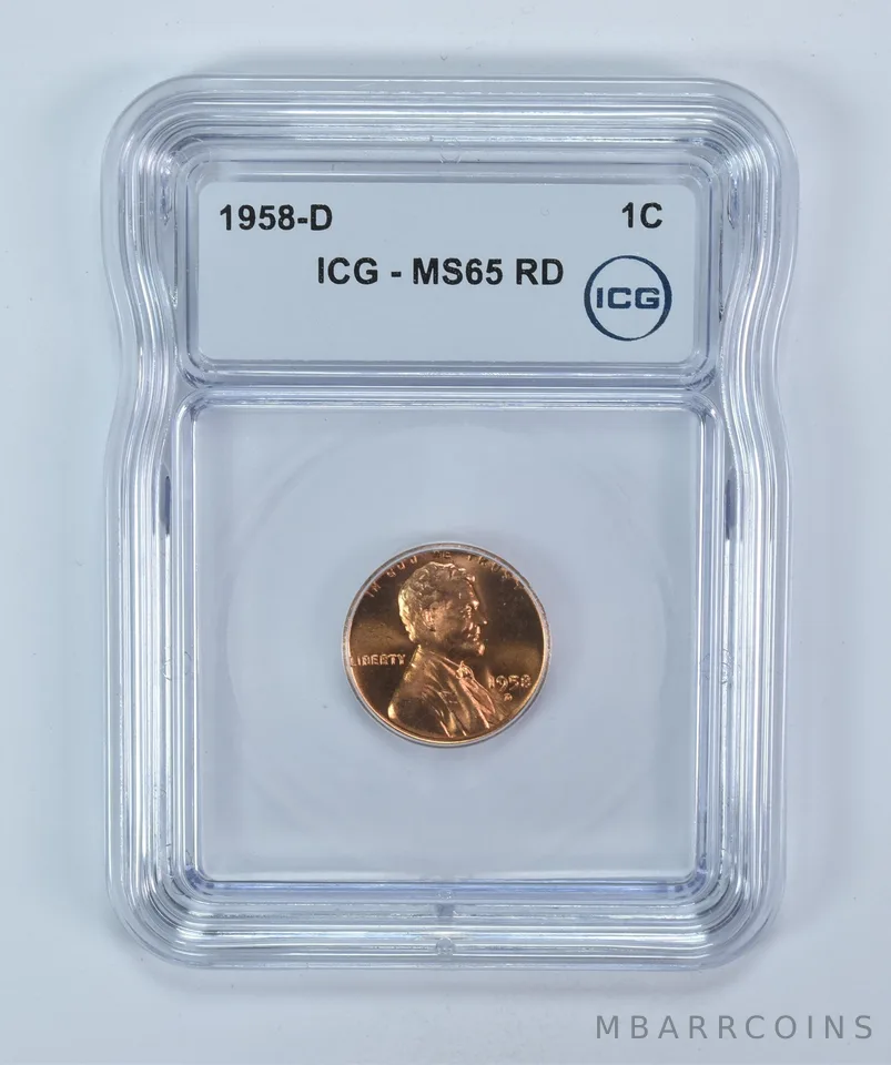 1958-D Lincoln Wheat Cent MS65 RD ICG