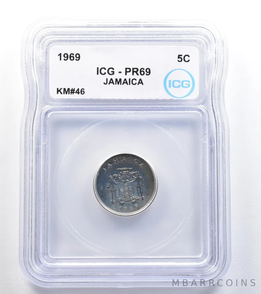 1969 Jamaica 5 Cents KM#46 PR69 ICG a7972