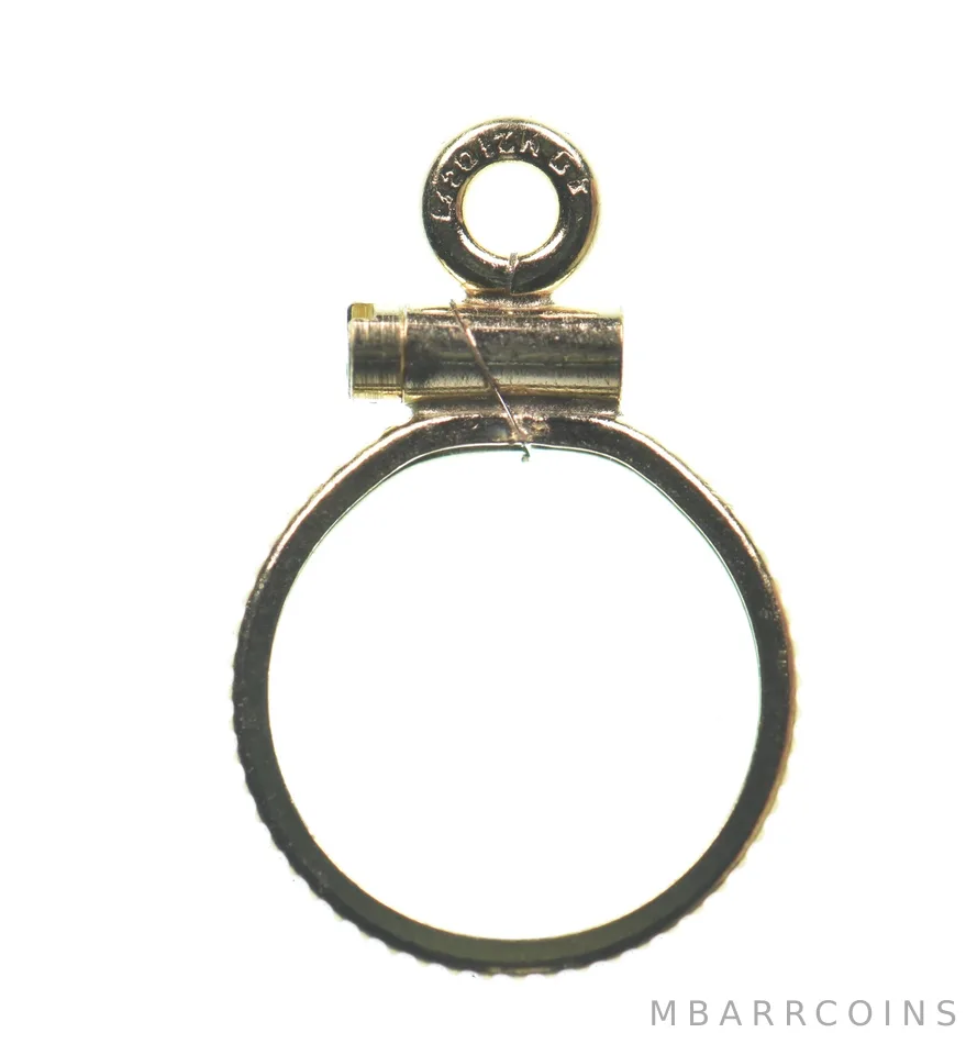 12K 10.3mm Gold Filled Token Coin Bezel Pendant Frame Edge *1409