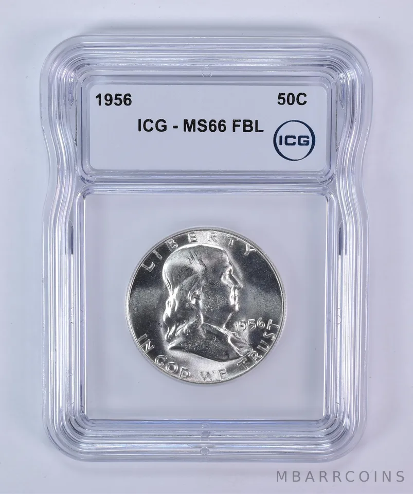 1956 Franklin Half Dollar MS66 FBL ICG