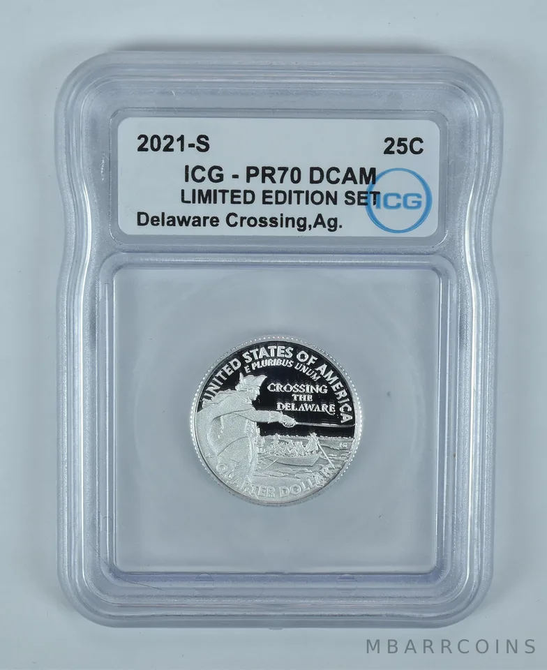 2021-S Washington Quarter ATB Delaware Crossing Limited Edition PR70 DCAM ICG