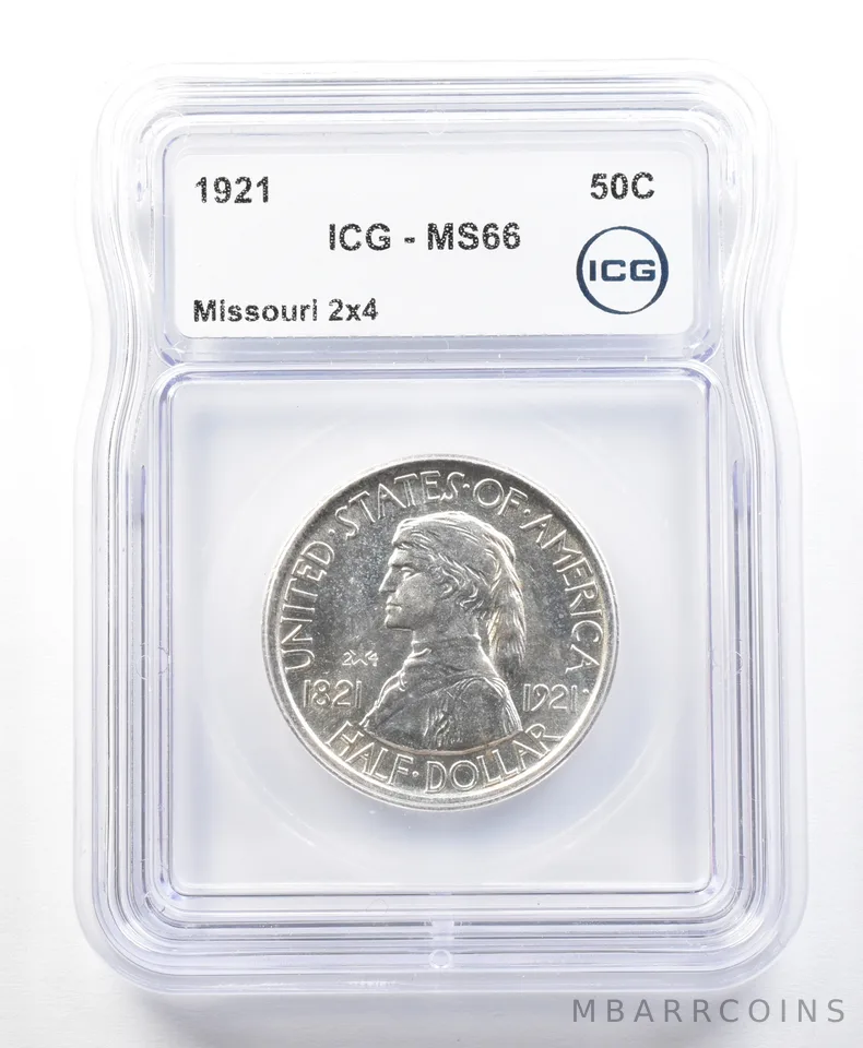 1921 Missouri Commemorative Half Dollar 2x4 MS66 ICG *2255