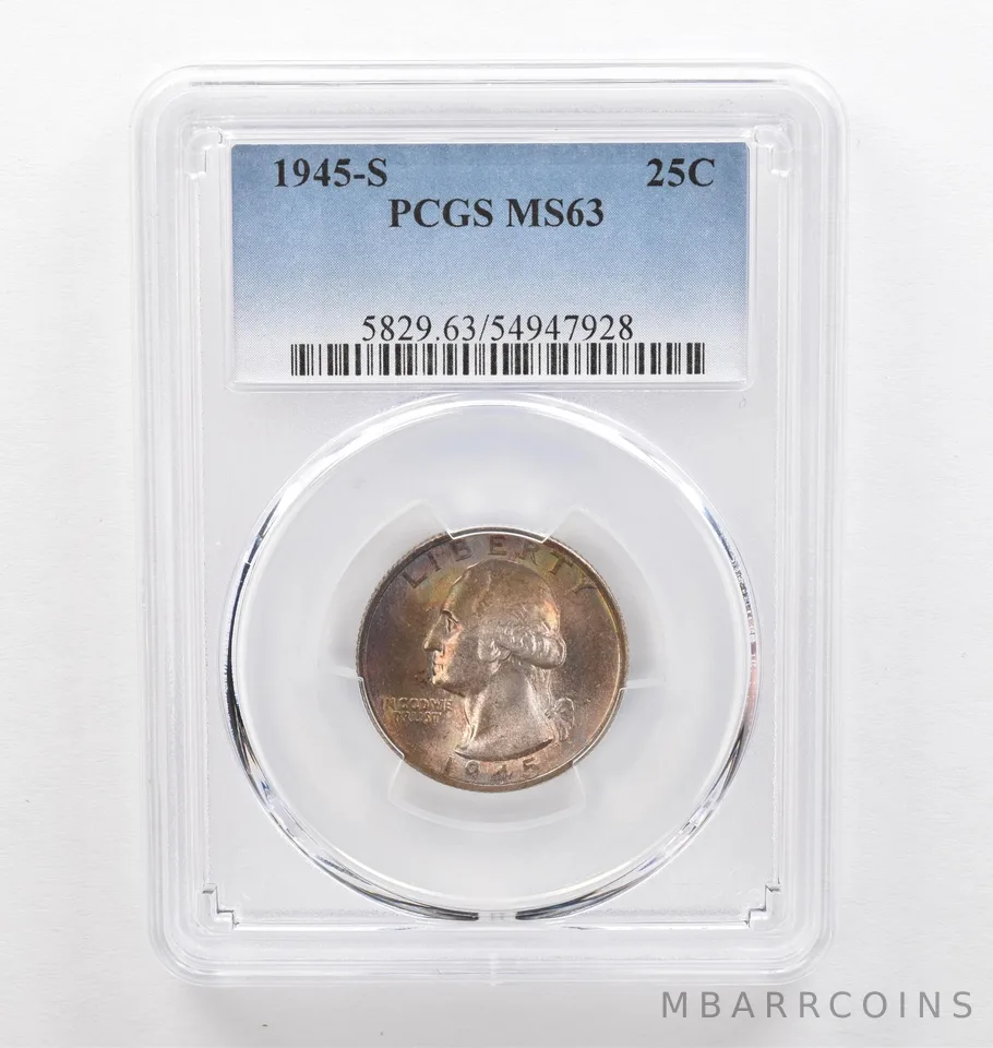 1945-S Washington Quarter MS63 PCGS Beautiful Tone *0312