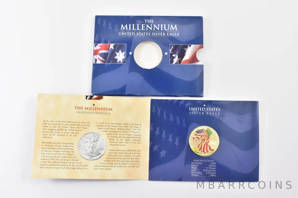 2000 American Silver Eagle Millennium Colorized Perth Mint