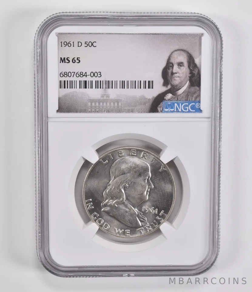 1961-D Franklin Half Dollar MS65 NGC Special Label
