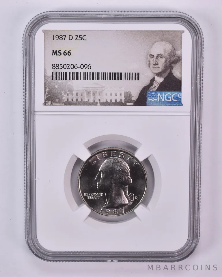 1987-D Washington Quarter MS66 NGC Special Label