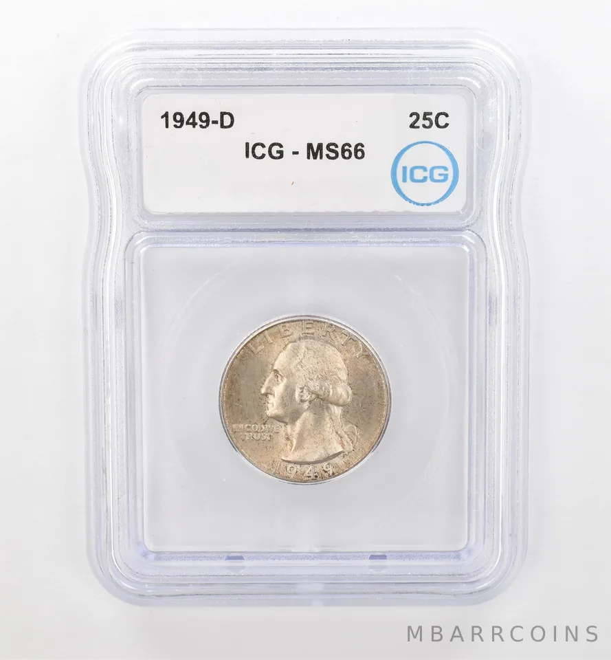 1949-D Washington Quarter MS66 ICG Beautiful Tone *1721