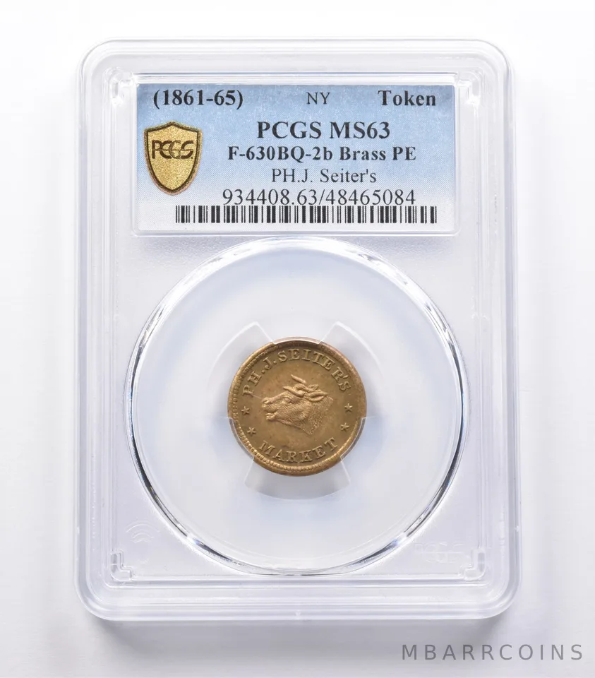 MS63 (1861-65) Token PH.J. Seiter's Brass PE PCGS *3933
