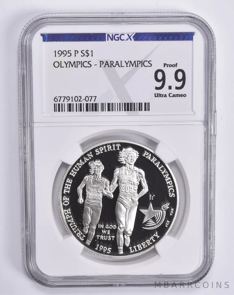 1995-P Paralympic Runners Commemorative Dollar Proof 9.9 UCAM NGC X NGCX