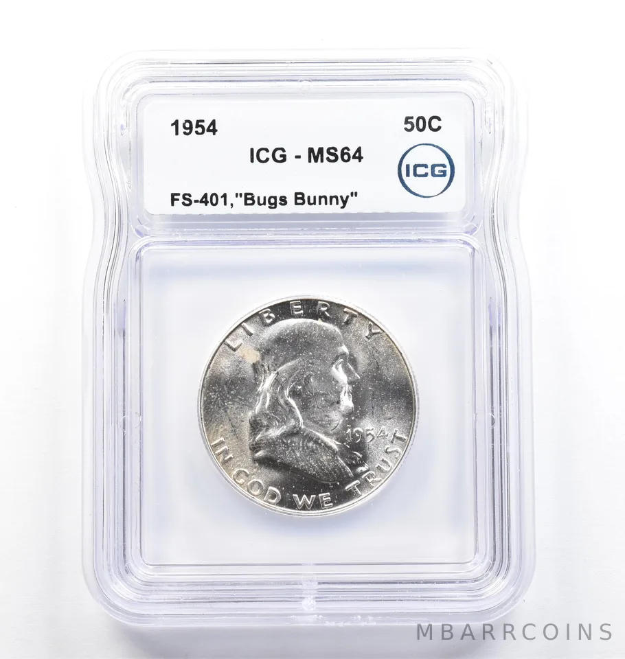 1954 Franklin Half Dollar Bugs Bunny FS-401 MS64 ICG *9845
