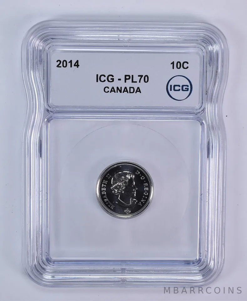 2014 Canada 10 Cents Bluenose PL70 ICG