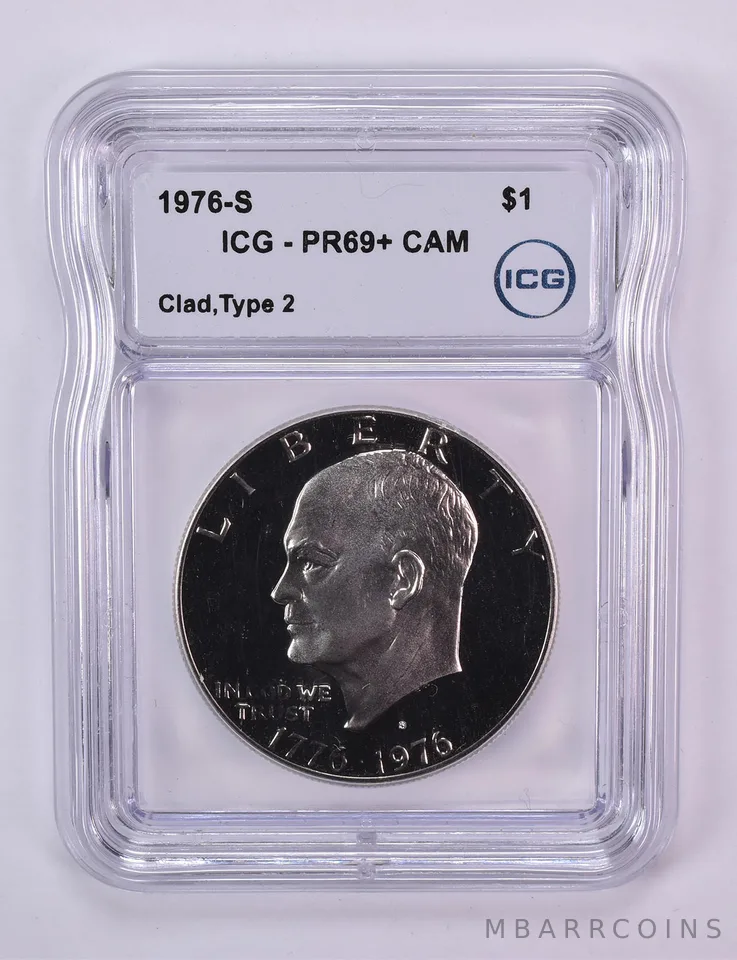 1976-S Eisenhower $1 Type 2 CLAD PR69+ CAM ICG