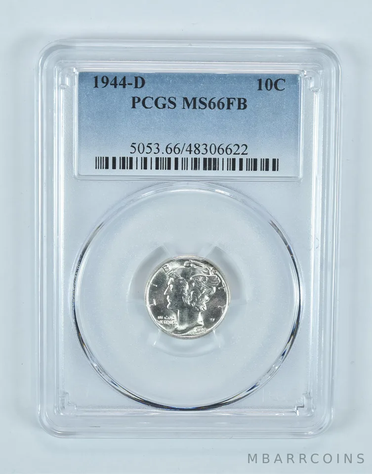 1944-D Mercury Dime MS66 FB PCGS Blue Label