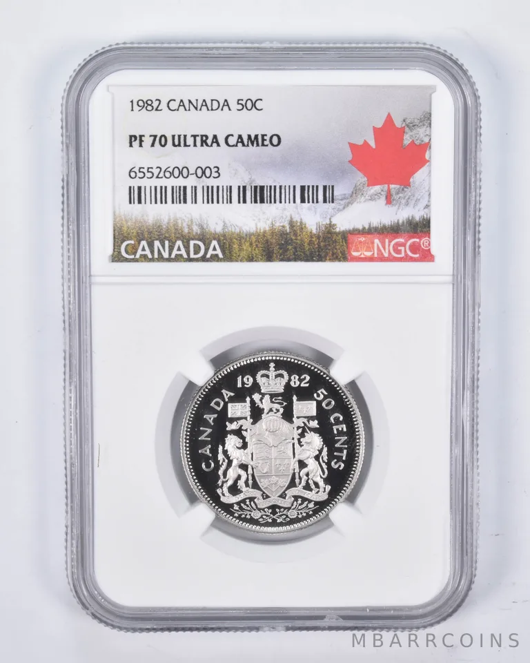 1982 Canada 50C Half Dollar PF70 NGC Canada Lbl