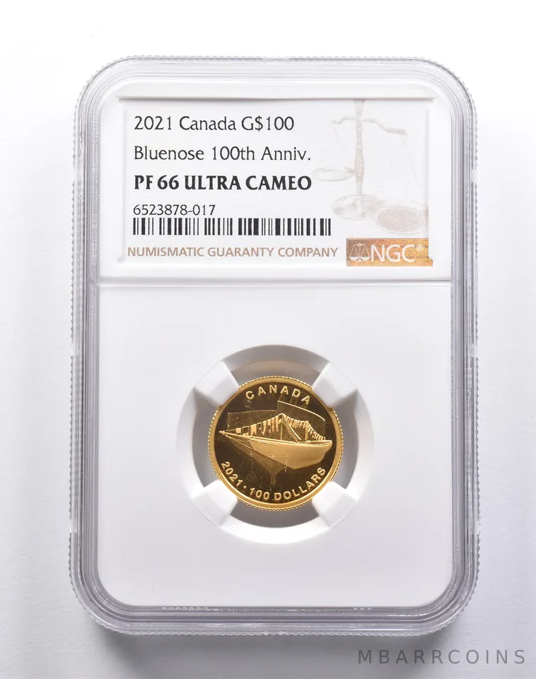 PF66 UCAM 2021 Canada $100 Gold Bluenose 100th Anniversary NGC *3742