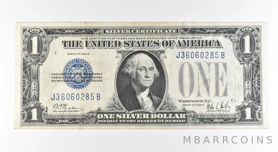 1928 B $1 Silver Certificate Blue Seal Fr#1602 *0504