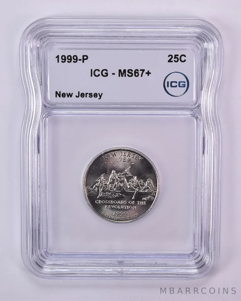 1999-P Washington State Quarter New Jersey MS67+ ICG