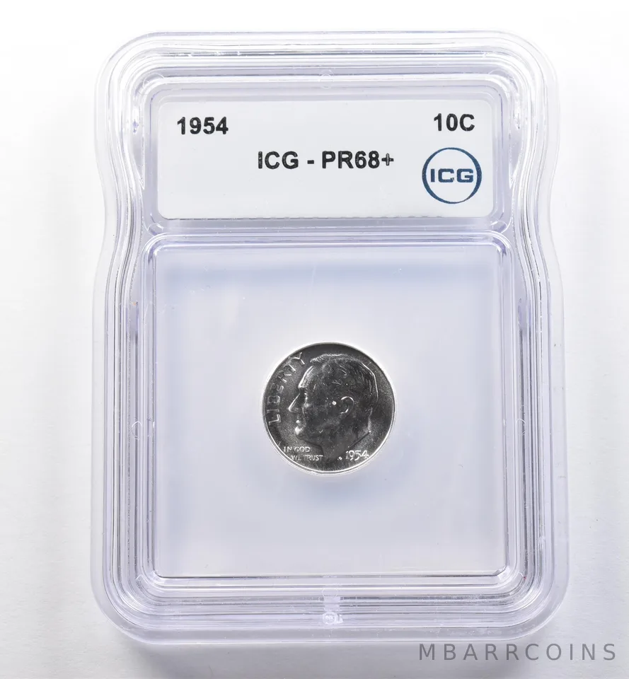 1954 Roosevelt Dime PR68+ ICG a2244