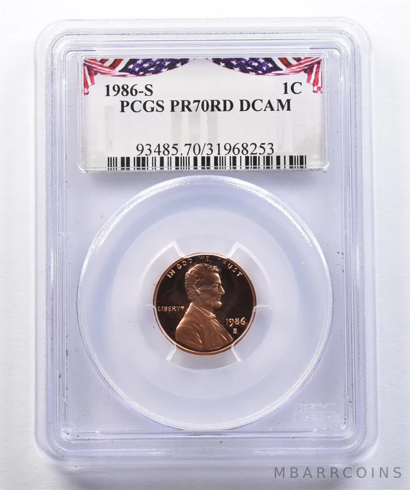 1986-S Lincoln Memorial Cent PR70 RD DCAM PCGS *2608
