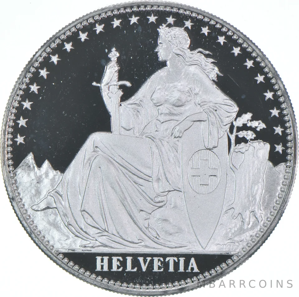 1987 AH Switzerland Unze Matterhorn Ag Proof 1 Oz Silver Swiss