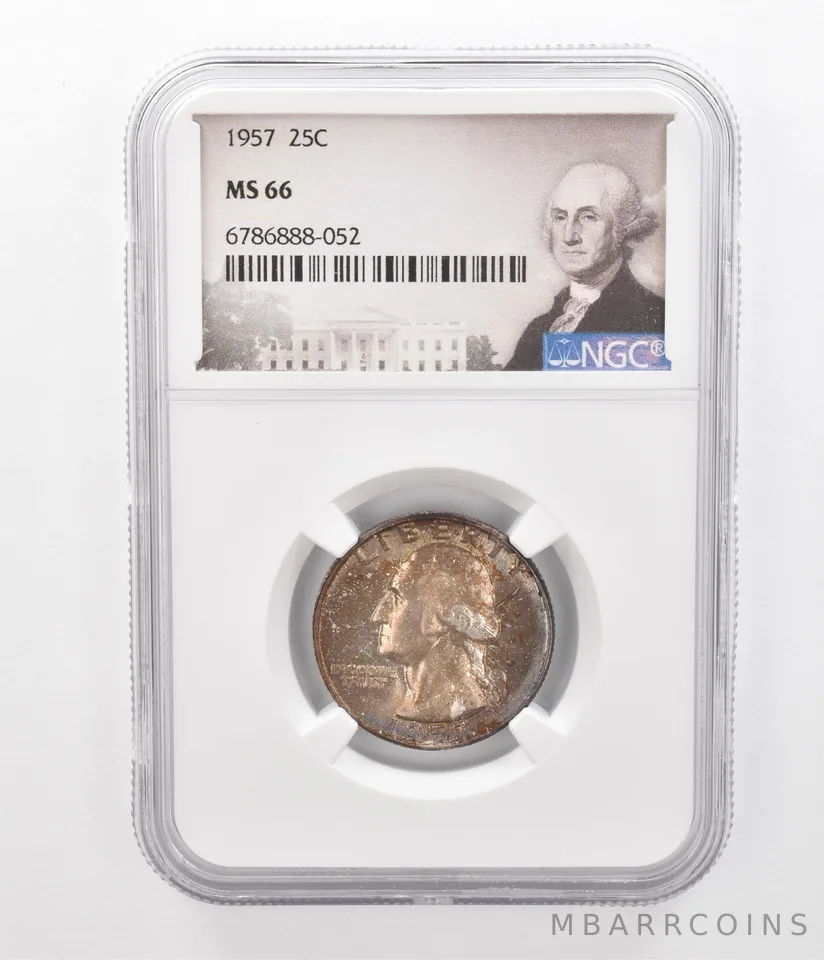 1957 Washington Quarter MS66 NGC Beautiful Tone *2328
