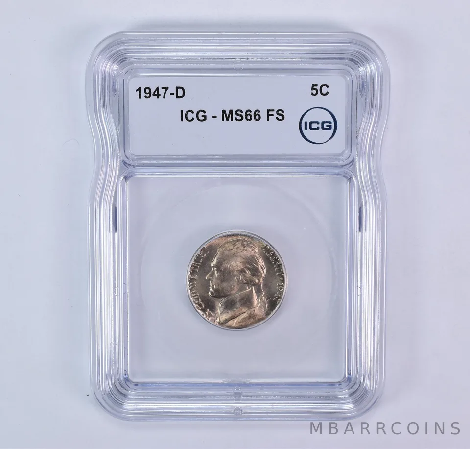 1947-D Jefferson Nickel MS66 FS ICG