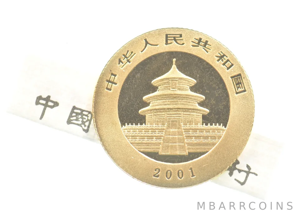 2001 China 50 Yuan Gold Panda 1/10 Oz Gold *4436