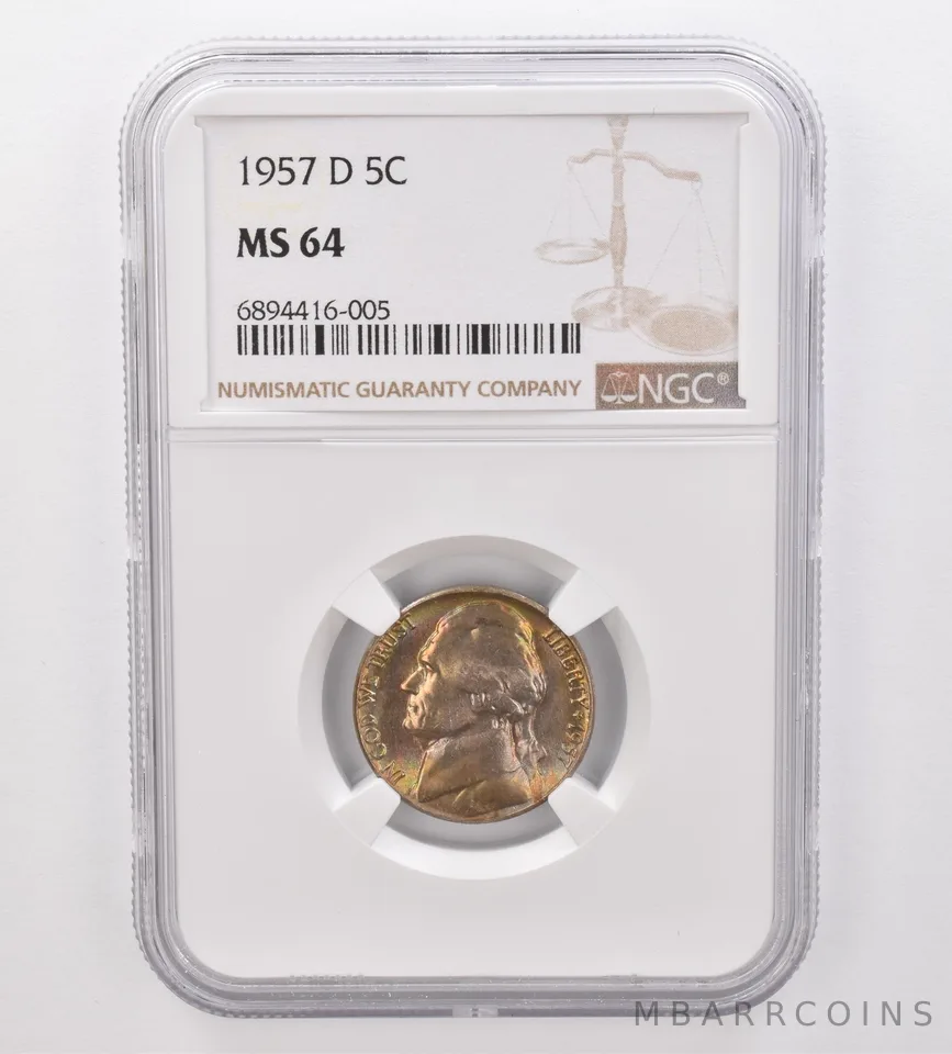 1957-D Jefferson Nickel MS64 NGC Beautiful Tone *9879