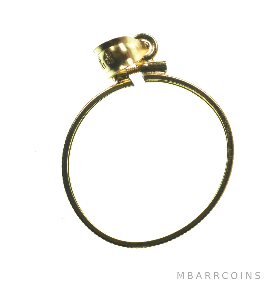 14K 22.5mm Gold Filled 10 Peso Mexico Coin Bezel Pendant Frame Edge *1303