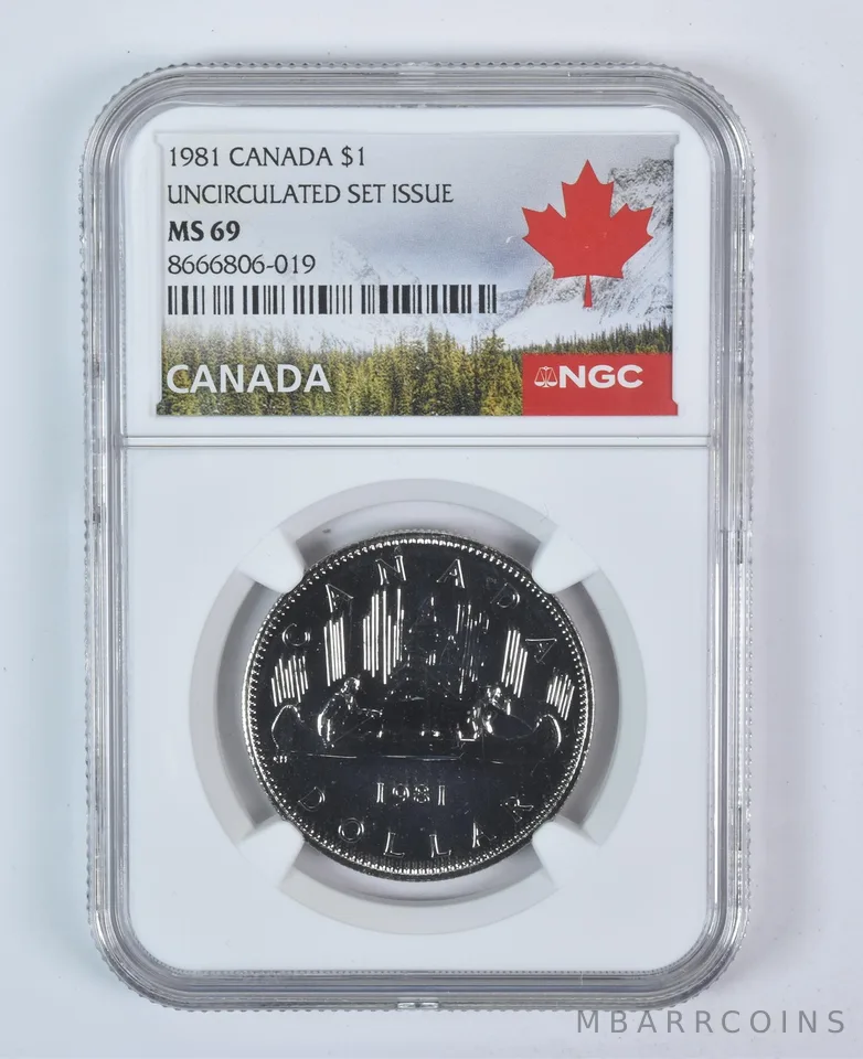 1981 Canada 1 Dollar Uncirculated Set MS69 NGC Canada Label