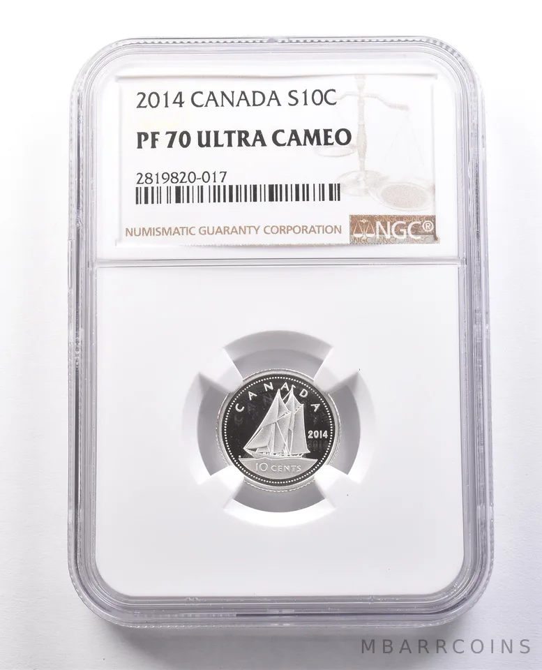 2014 Canada 10 Cents Silver PF70 UCAM NGC *9999