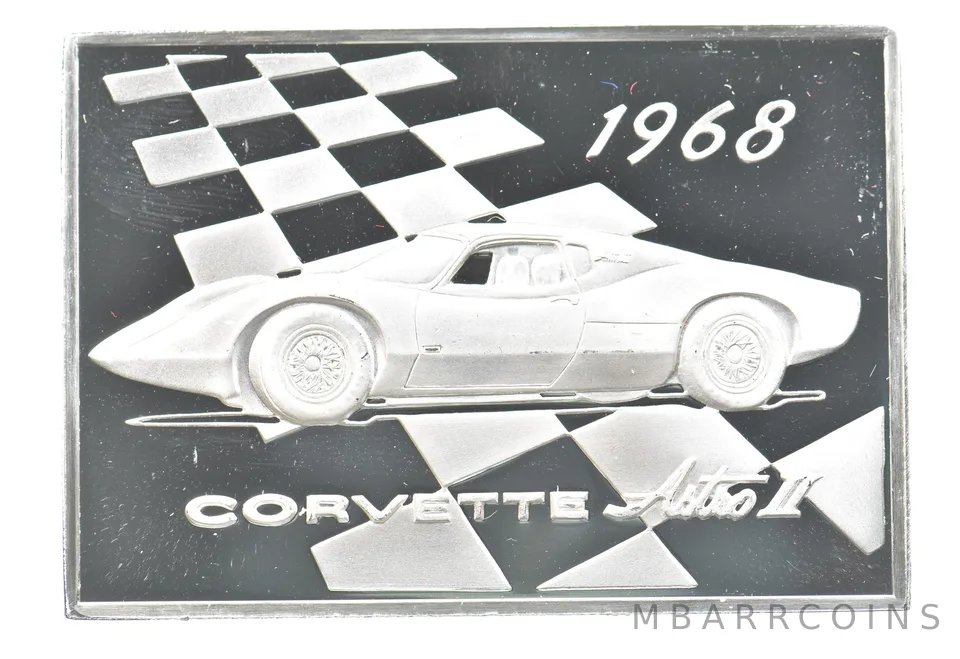 1968 Corvette Silver Art Bar Vintage Car *3281